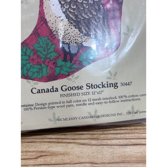 VTG Something Special Needlepoint Stocking Kit Canada Goose Christmas 12x17 NEW - Picture 3 of 5